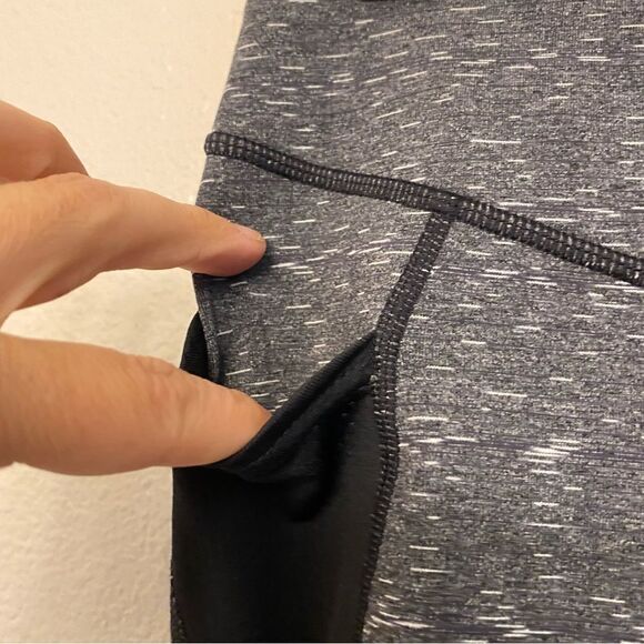 Lucy tech compression yoga leggings pockets zipper drawstring Heathered gray-S - Picture 9 of 15